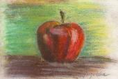 Warsztaty artystyczne: Olga Bogucka Jabłko, pastel olejny.