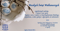 Obrazek z życzeniami składanymi przez kadrę i uczniów 2LO